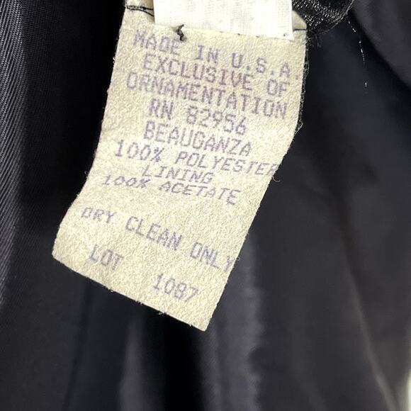 ILGWU Womens Gown Formal Dress Black Beauganza Ruffle Vintage Size 8 Made In USA - Picture 5 of 7